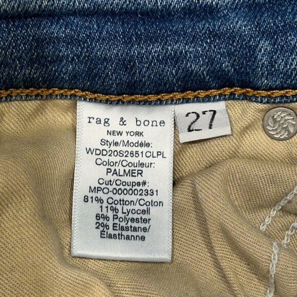 RAG & BONE Blue Cate Mid Rise Ankle Skinny Jeans in Palmer size 27 - Picture 15 of 16